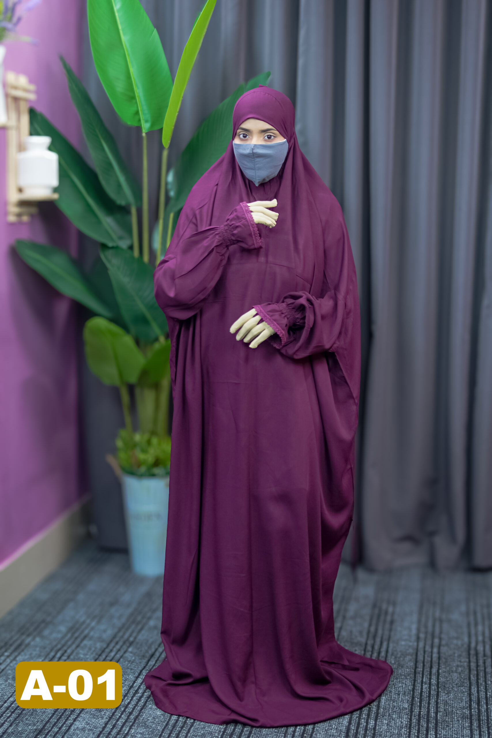 Salat Long Khimar A-01