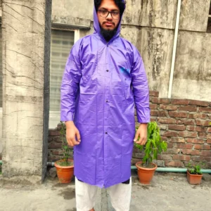 পার্পেল কালার মোটা চাইনিজ ফেব্রিকের রেইনকোট