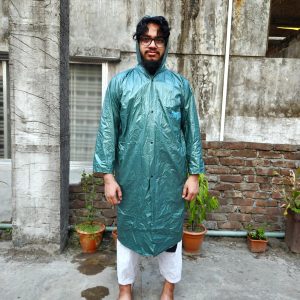 গ্রীন কালার মোটা চাইনিজ ফেব্রিকের রেইনকোট