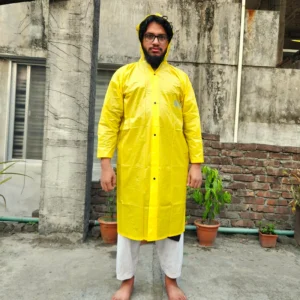 ইয়োলো কালার মোটা চাইনিজ ফেব্রিকের রেইনকোট