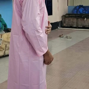 পিঙ্ক কালার মোটা চাইনিজ ফেব্রিকের রেইনকোট